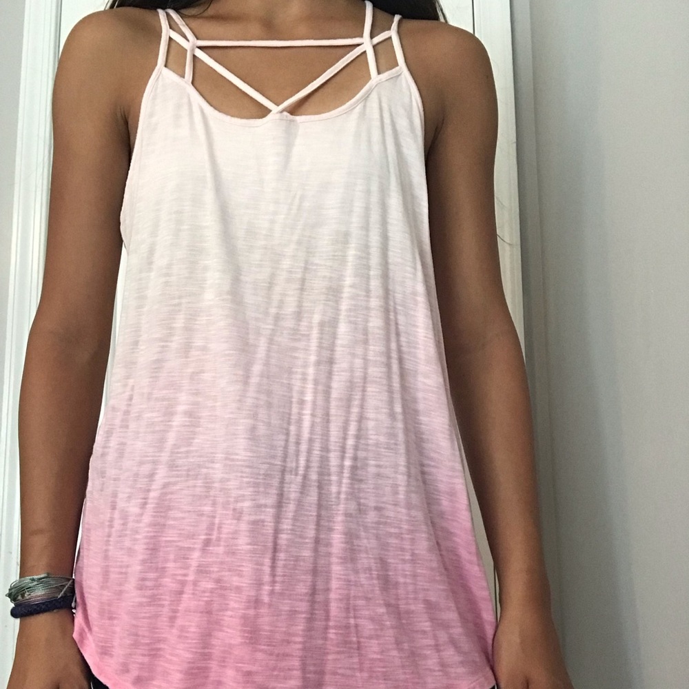 Pink cross tank top